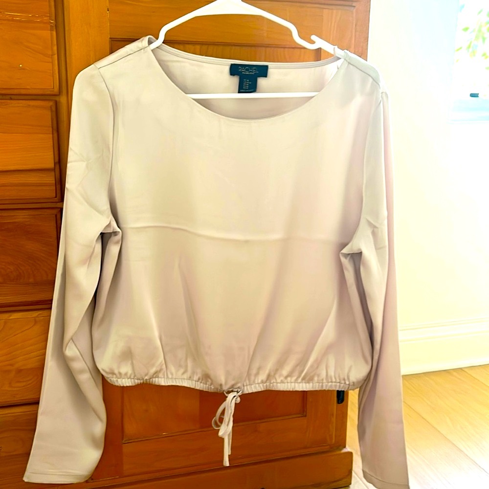 Rachel Ray Cream Long Sleeve Blouse M